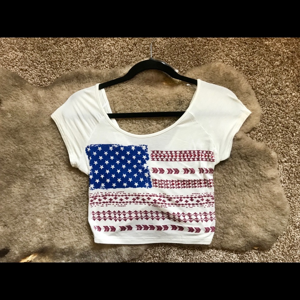 American Flag Cross Back Crop Top